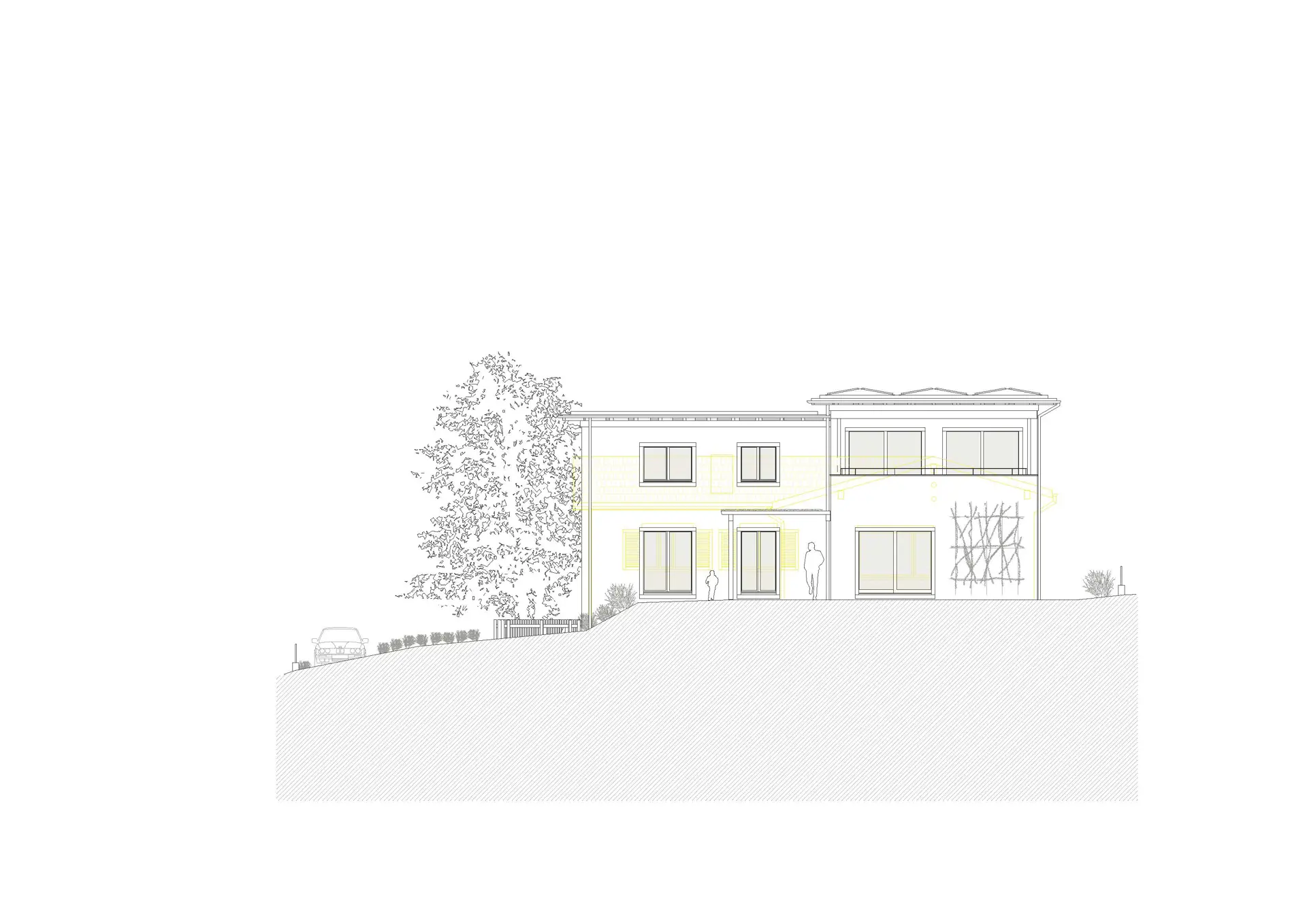 28_Umbau und Aufstockung_Wohnhaus Pfaffengasse Igis_Ansicht Süd